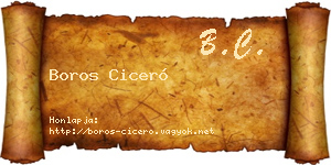 Boros Ciceró névjegykártya